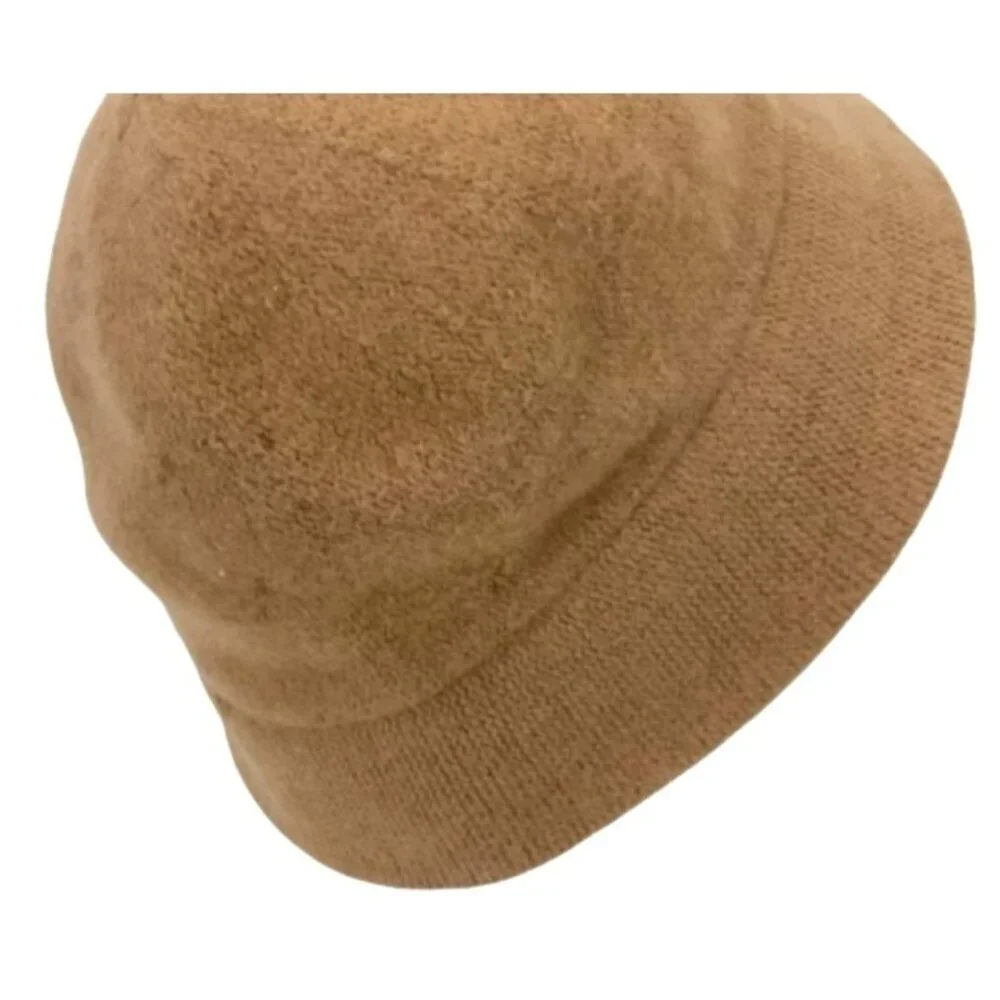 Kangol Angora Bucket Hat Camel Brown Textured Wool Blend Minimalist Streetwear